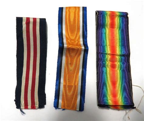 Trio Of Original Ww Silk Medal Ribbons