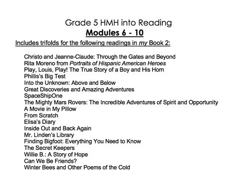 Question And Answer Trifolds For The Readings In Modules 6 10 From