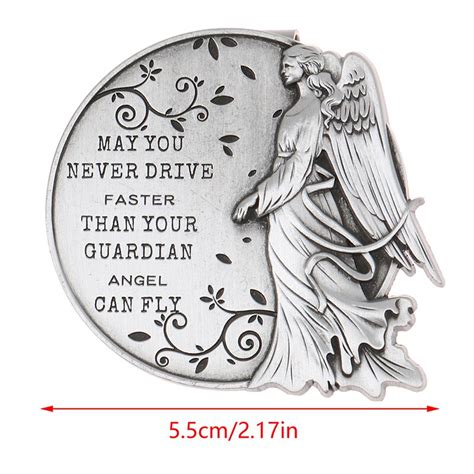 Guardian Angel Visor Clip Silver Never Drive Faster Than Your Can Fly