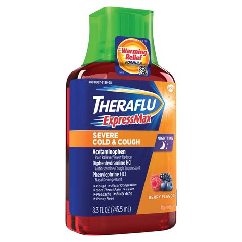 Theraflu Expressmax Nighttime Severe Cold Cough Liquid Berry Fl