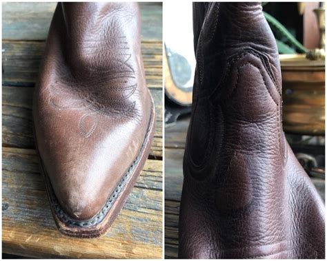 Brown Leather Cowboy Boots Size 9 , Vintage Spanish C… - Gem