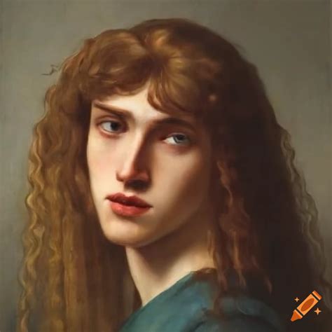 Portrait Of A Young Man With Long Hair In Pre Raphaelite Style On Craiyon