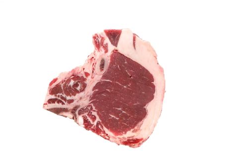 Bife Cru Do Osso Da Carne T Isolado No Fundo Branco Foto Premium