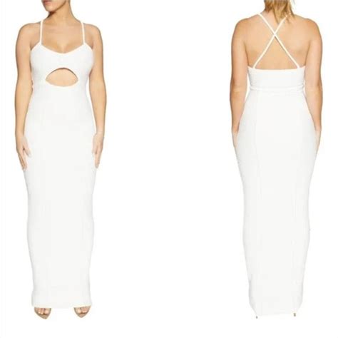 Naked Wardrobe Dresses Naked Wardrobe White Crisscross Cut Out Maxi