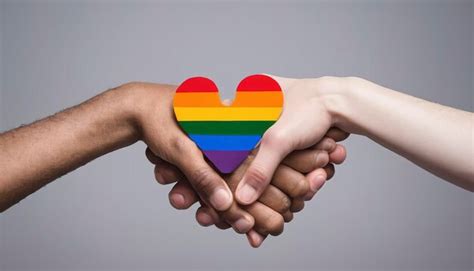 Men Holding Hands With Pride Symbol Premium Ai Generated Image