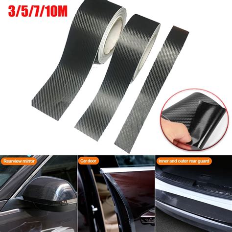 Nano Carbon Fiber Car Sticker DIY Paste Protector Strip Auto Door Sill