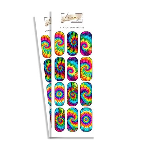 Waterslide Nail Decals Waterslide Nail Wraps Tie Dye Nail Decals