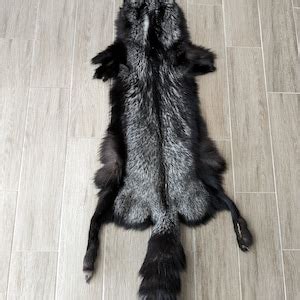 Real Silver Fox Fur Skin Pelts Natural Colour Home Decoration Etsy