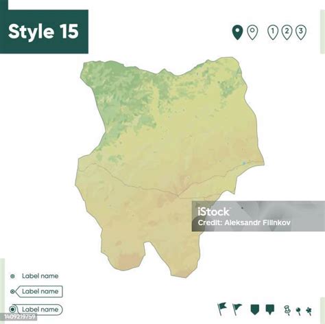 Khentii Mongolia Map With Shaded Relief Land Cover Rivers Lakes ...