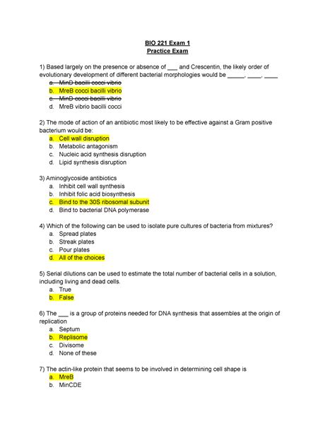 Bio Exam Practice Exam Bio Exam Practice Exam Based