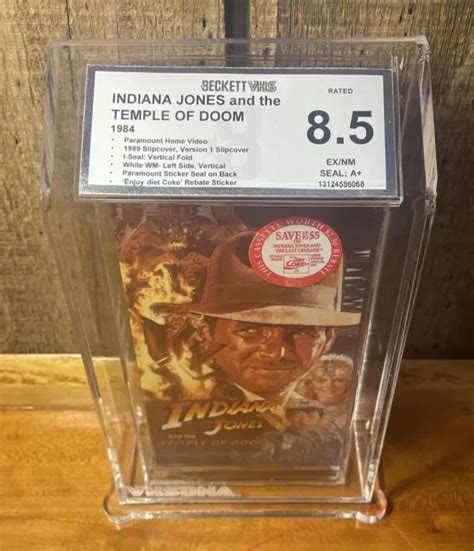 INDIANA JONES The Temple Of Doom 1989 VHS Sealed Triligy Pack BECKETT