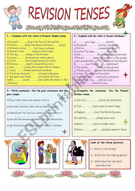 REVISION TENSES ESL Worksheet By Mariaah