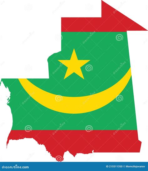 Flag Map of the Islamic Republic of Mauritania Stock Vector ...