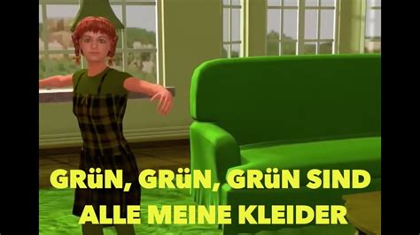 Grün grün grün sind alle meine Kleider 3D Kinderlieder deutsch