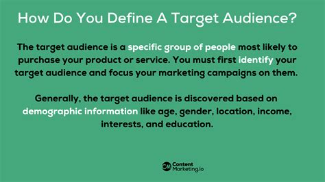 Target Audience Definition For Content Marketing