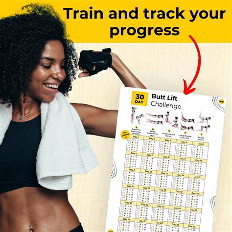 30 Day Booty Lift Challenge Printable Workout Tracker. Butt Workout