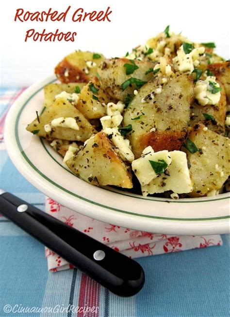 Roasted Greek Potatoes With Feta Cheese And Lemon Recipe Chefthisup