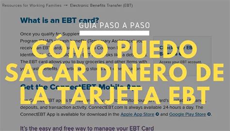 C Mo Puedo Sacar El Dinero De La Tarjeta Ebt Gu A Sencilla