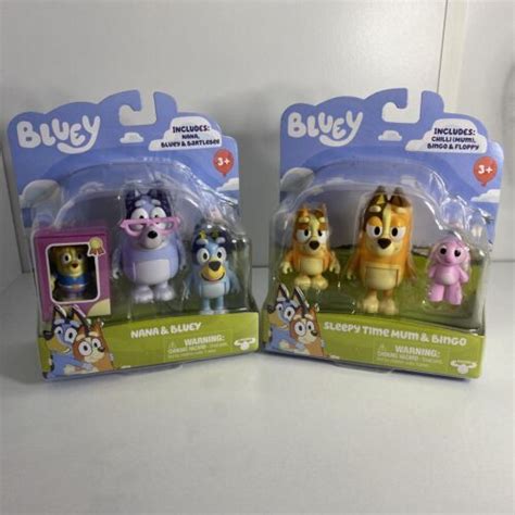 Bluey Figures 2 Two Packs Nana And Bluey Plus Sleepy Time Mum And Bingo