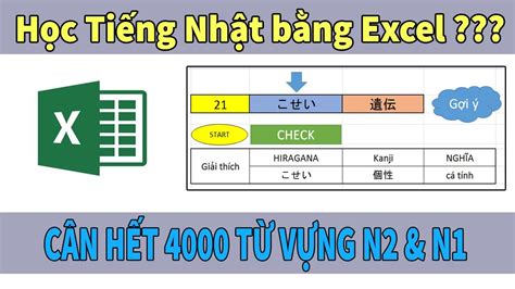 Cách Học Từ Vựng Tiếng Nhật N2 N1 bằng Excel Hiệu Quả DÀNH CHO NGƯỜI