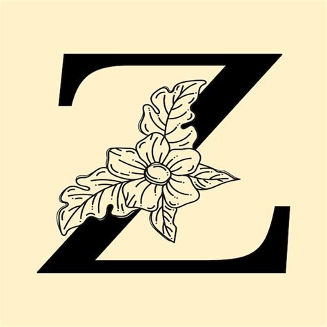 Premium Vector Elegant Letter Z With Wreath Floral Logo Decorative