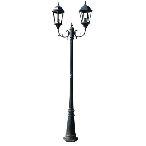 Lampadaire Ext Rieur Double Cm Luminaire D Coration Noir Vert