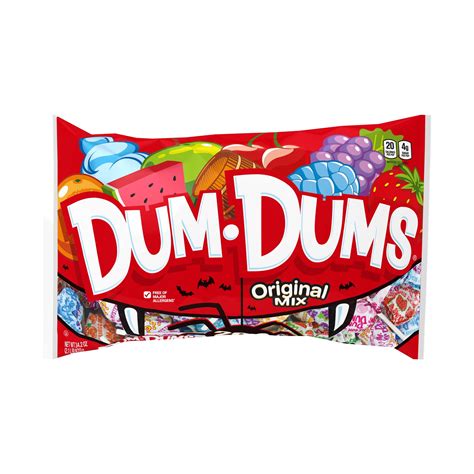 Dum Dums Original Mix Halloween Candy Allergen Free Lollipops Hard