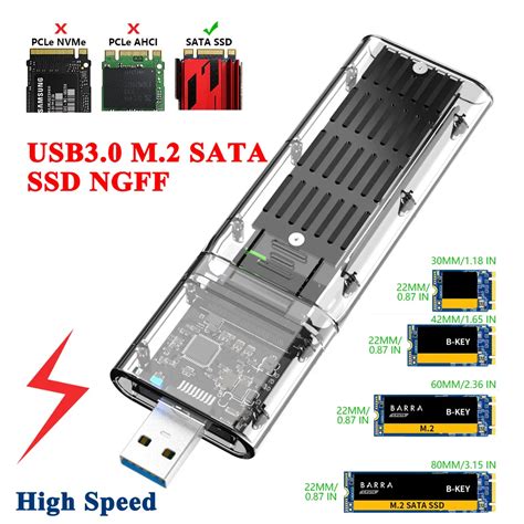 Boîtier USB 3 0 M 2 SATA SSD NGFF châssis adaptateur pour PCIE M B