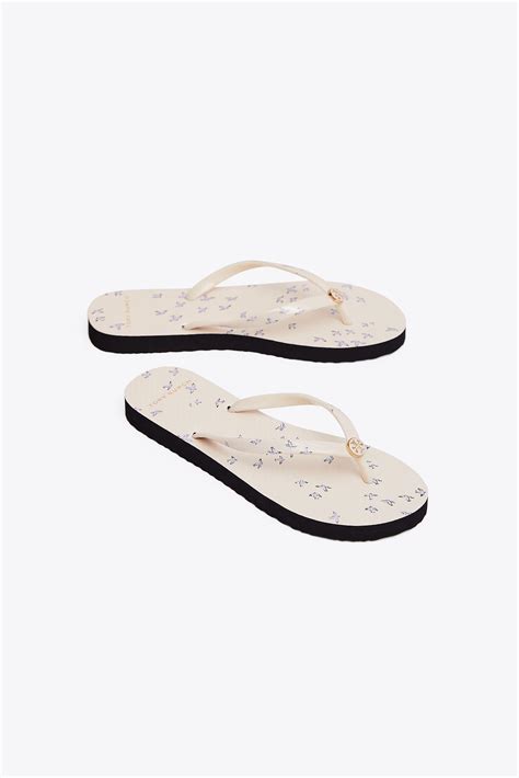 Tory Burch Slim Flip Flops In White Lyst