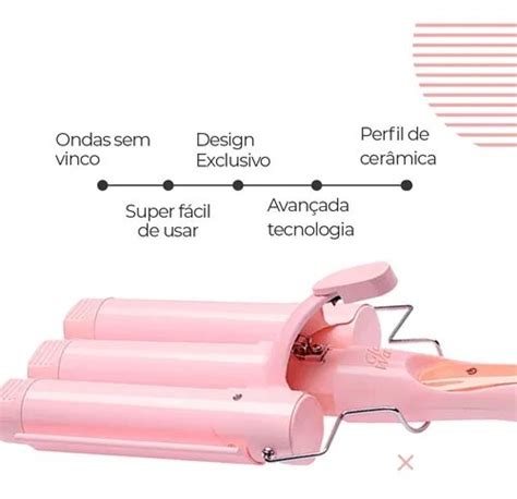 Modelador Cachos Ondulador Triondas Mm Rose Glam Wave Mq Sarah