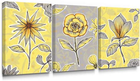 Amazon Sumgar Piece Wall Art Living Room Large Flower Canvas