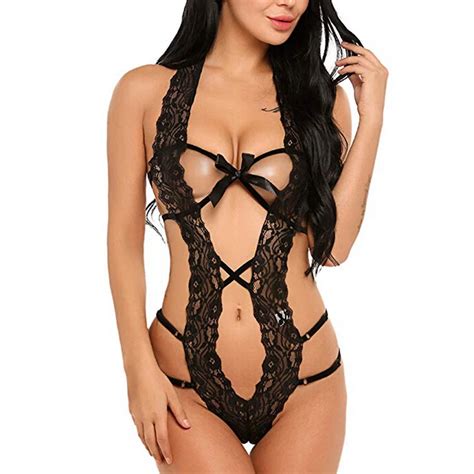 Lace Perspective Hollowed Out Jumpsuit Lace Up Sexy Lingerie China Sex Clothing And Sexy