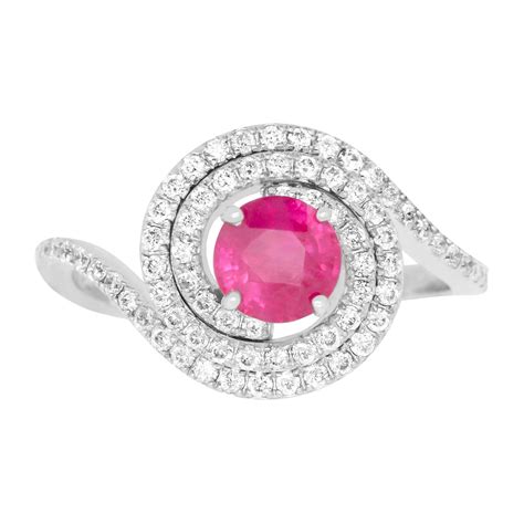 Trillion Pink Sapphire White Diamond Halo Engagement Ring 14K White