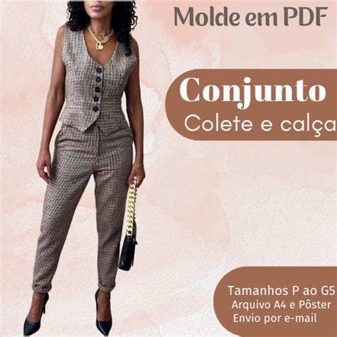 MOLDE EM PDF COLETE E CALÇA Universo dos moldes Hotmart