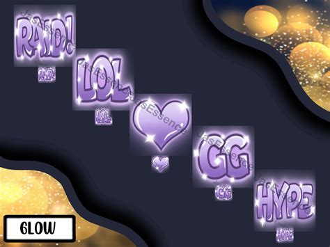 Twitch Emotes 5 Pack GLOW PURPLE Custom Design Bubbly | Etsy