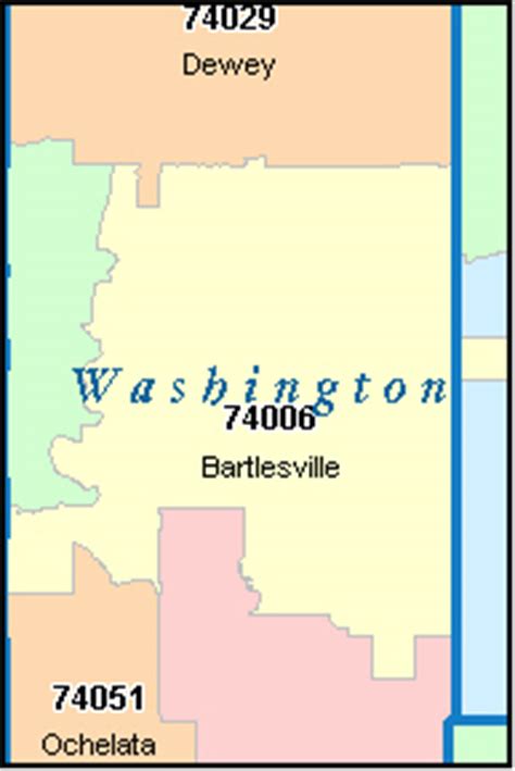 WASHINGTON County Oklahoma Digital ZIP Code Map