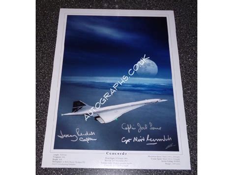 Concorde large multi captain genuine signed authentic signature photo ...