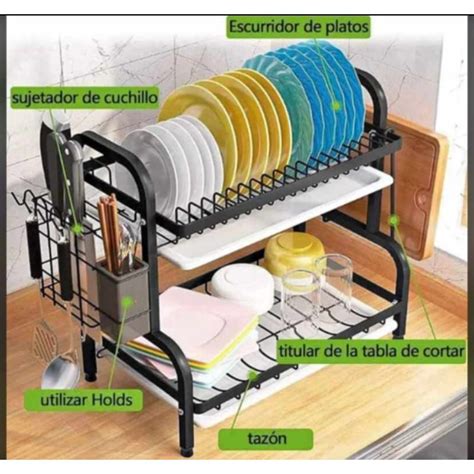 ESCURRIDOR O ORGANIZADOR DE PLATOS 2 NIVELES FIERRO CROMADO Sodimac