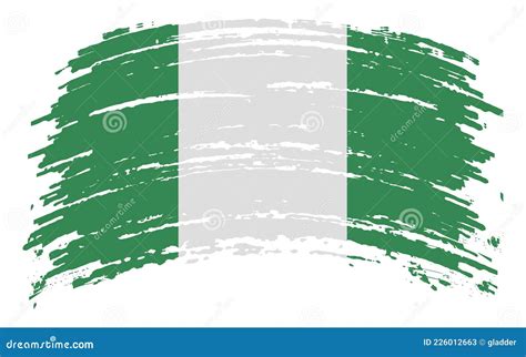 Nigeria Flag In Grunge Brush Stroke Vector Stock Vector Illustration