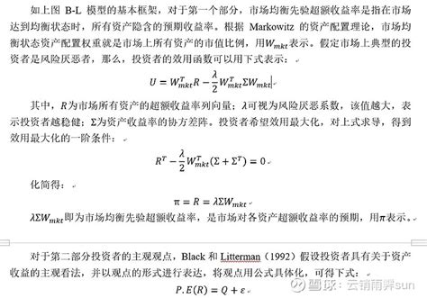 大类资产配置专题五Black Litterman 模型 1 模型概述1992年 高盛 两位研究员Fisher Black和Robert