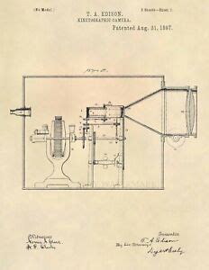 Thomas Edison Motion Picture Camera Patent Art Print - Vintage ...