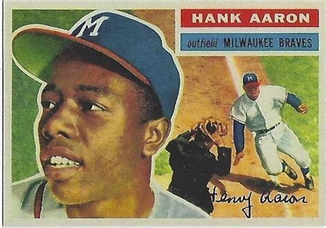 1956 Hank Aaron Topps 31 Reprint Braves Etsy Baseball Cards Hank