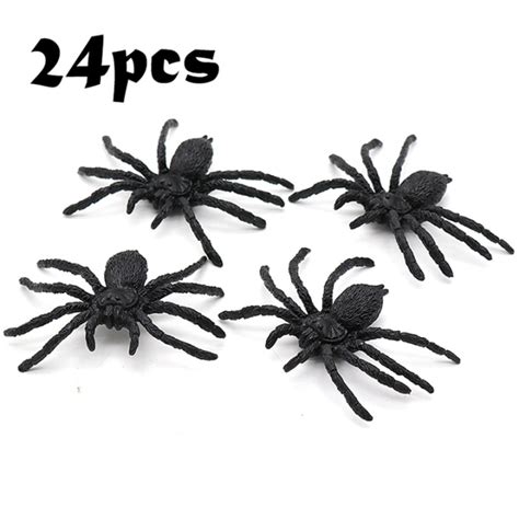 Pack Of 24 Realistic Fake Spider Toys Prank Props Sprinkler Realistic Spider Prank Small Size ...