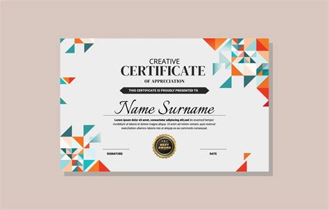 Creative Certificate Design Template 21834078 Vector Art At Vecteezy