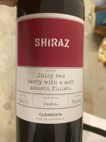 Cleanskin Shiraz Vivino Us