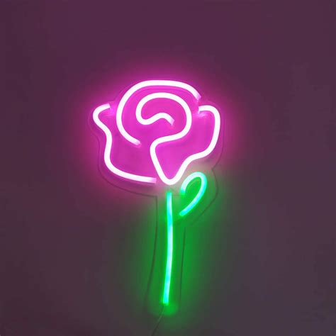 Rose Neon Lamps Wall Neon Rose Neon Wall Lamps Custom Neon - Etsy