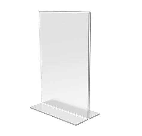 Fixturedisplays 1pk 4 X 6 Clear Acrylic Sign Holder For Tabletops Vertical Table