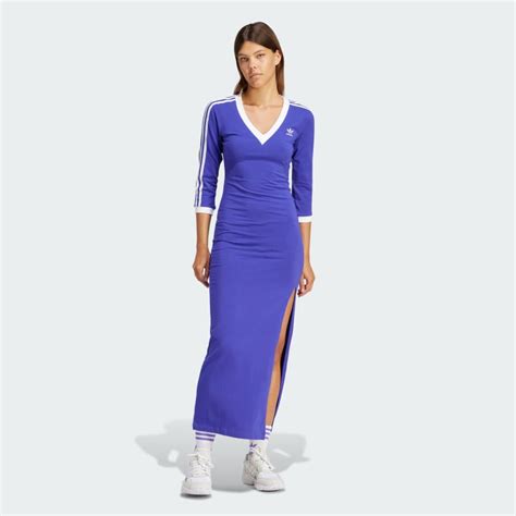 Adidas Womens Lifestyle Adicolor Classics 3 Stripes Maxi Dress Purple Free Shipping With