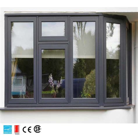 American 2 Panels Casement Windows Double Glazed Aluminum Outward