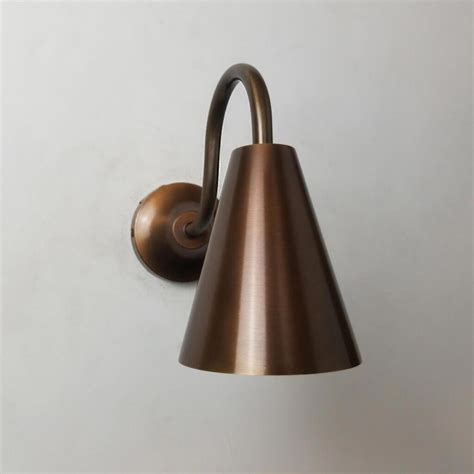 Swan Neck Brass Cone Wall Light E2 Contract Lighting